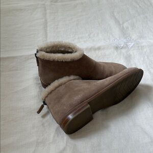 Eileen Fisher Suede Ankle Boots with Fur Lining